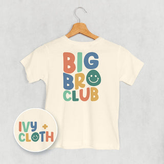 Big Bro Club (Kids Back Print) POD - Apparel Ivy + Cloth Style: Toddler Tee Color: Natural Size: 2T