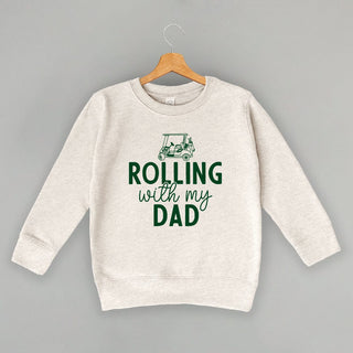 Rolling With My Dad Tee (Kids) POD - Apparel Ivy + Cloth Style: Toddler Crewneck Color: Natural Heather Size: 2T