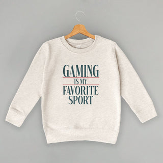 Gaming Is My Favorite Sport Tee (Kids) POD - Apparel Ivy + Cloth Style: Toddler Crewneck Color: Natural Heather Size: 2T