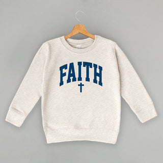 Faith Arch Tee (Blue) (Kids) POD - Apparel Ivy + Cloth Style: Toddler Crewneck Color: Natural Heather Size: 2T