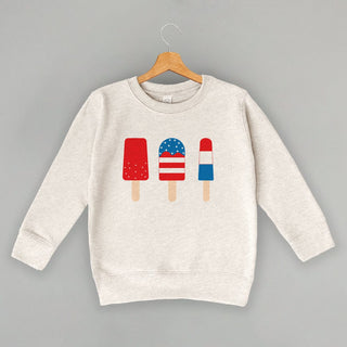 Red White & Blue Popsicles Tee (Kids) POD - Apparel Ivy + Cloth Style: Toddler Crewneck Color: Natural Heather Size: 2T