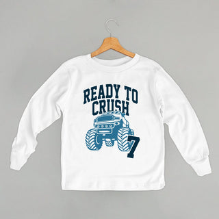 Ready To Crush 7 Tee (Kids) POD - Apparel Ivy + Cloth Style: Toddler Long Sleeve Color: White Size: 2T