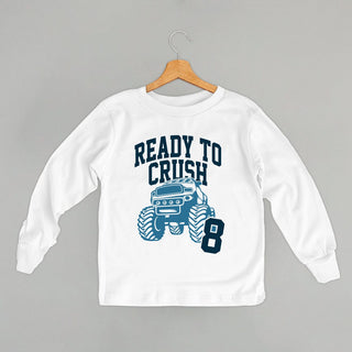 Ready To Crush 8 Tee (Kids) POD - Apparel Ivy + Cloth Style: Toddler Long Sleeve Color: White Size: 2T