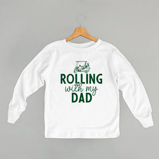 Rolling With My Dad Tee (Kids) POD - Apparel Ivy + Cloth Style: Toddler Long Sleeve Color: White Size: 2T