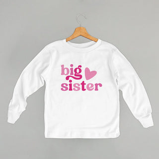 Big Sister Pink Heart Tee (Kids) POD - Apparel Ivy + Cloth Style: Toddler Long Sleeve Color: White Size: 2T