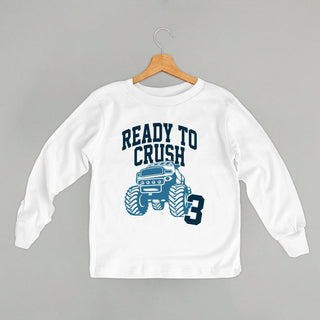 Ready To Crush 3 Tee (Kids) POD - Apparel Ivy + Cloth Style: Toddler Long Sleeve Color: White Size: 2T