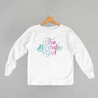 The Birthday Girl Sparkles Tee (Kids) POD - Apparel Ivy + Cloth Style: Toddler Long Sleeve Color: White Size: 2T