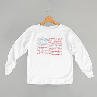Seashell + Starfish Flag Tee (Kids) POD - Apparel Ivy + Cloth Style: Toddler Long Sleeve Color: White Size: 2T