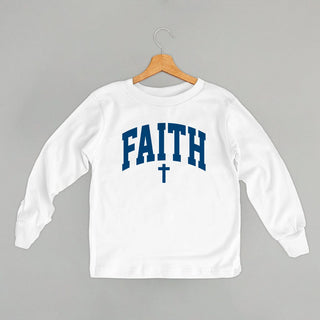 Faith Arch Tee (Blue) (Kids) POD - Apparel Ivy + Cloth Style: Toddler Long Sleeve Color: White Size: 2T