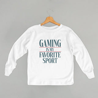 Gaming Is My Favorite Sport Tee (Kids) POD - Apparel Ivy + Cloth Style: Toddler Long Sleeve Color: White Size: 2T