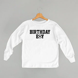 The Birthday Boy Soccer Tee (Kids) POD - Apparel Ivy + Cloth Style: Toddler Long Sleeve Color: White Size: 2T