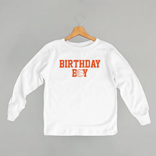 The Birthday Boy Basketball Tee (Kids) POD - Apparel Ivy + Cloth Style: Toddler Long Sleeve Color: White Size: 2T