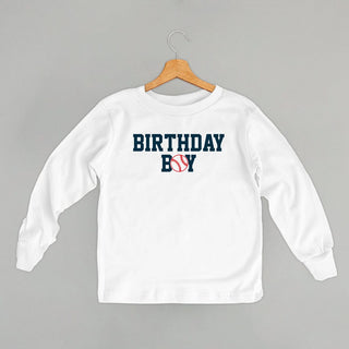 The Birthday Boy Baseball Tee (Kids) POD - Apparel Ivy + Cloth Style: Toddler Long Sleeve Color: White Size: 2T