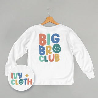 Big Bro Club Tee (Kids Back Print) POD - Apparel Ivy + Cloth Style: Toddler Long Sleeve Color: White Size: 2T