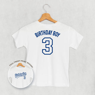 Birthday Boy Varsity #3 Tee (Kids Back Print) POD - Apparel Ivy + Cloth Style: Toddler Tee Color: White Size: 2T