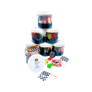 Race Car Birthday Party Favors Sensory Activity Bin Playful Little Minds Select Desired Quantity Of Jars: 8 I would like: Generic Birthday Label That Matches Theme