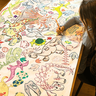 Dinosaur Coloring Tablecloth Posters Creative Crayons Workshop OPTIONS: Non-Personalized Images Only