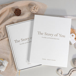 The Story of You: Fearfully and Wonderfully Made (Forest Friends) - Linen Baby Keepsake Book with Storage Box HeyPeacock