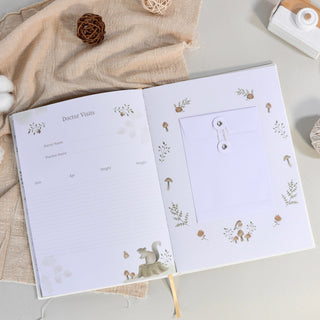 The Story of You: Fearfully and Wonderfully Made (Forest Friends) - Linen Baby Keepsake Book with Storage Box HeyPeacock