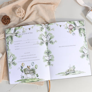 The Story of You: Fearfully and Wonderfully Made (Bear Forest) - Linen Baby Keepsake Book with Storage Box HeyPeacock