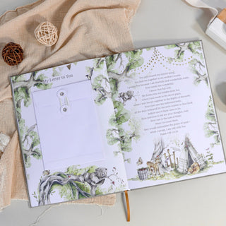 The Story of You: Fearfully and Wonderfully Made (Bear Forest) - Linen Baby Keepsake Book with Storage Box HeyPeacock