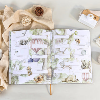 The Story of You: Fearfully and Wonderfully Made (Bear Forest) - Linen Baby Keepsake Book with Storage Box HeyPeacock
