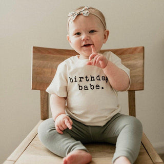 Organic Cotton Short Sleeve Tee Shirt - Birthday Babe Short Sleeve Tee Baby & Toddler Tops