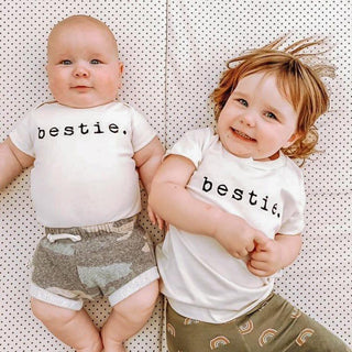 Organic Cotton Short Sleeve Bodysuit - Bestie Short Sleeve Onesie Tenth & Pine Color: Black Size: 0-3M