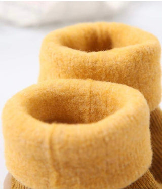 Toddler Sock Shoes with Rubber Soles | Fleece Winter Barefoot Shoes Gripper Sock Shoes ozznekshoes Size With Age: 6 - 12 Months Color: Pumpkin spice