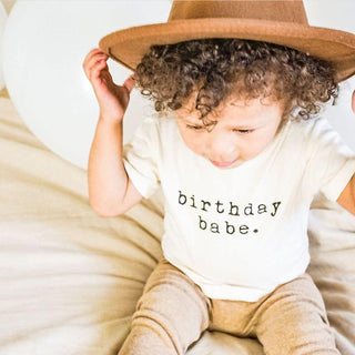 Organic Cotton Short Sleeve Tee Shirt - Birthday Babe Short Sleeve Tee Baby & Toddler Tops
