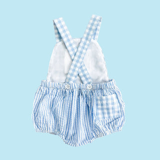 Baby Boy First Birthday Smocked Blue Birthday Bubble Boy Bubble Seven Lantern Lane Size: 12M