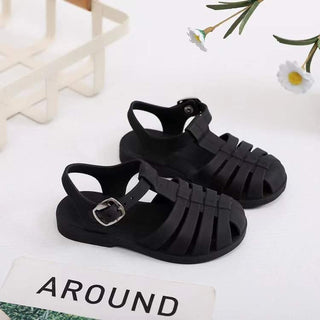 Roman Kids' Barefoot Jelly Sandals | Waterproof & Wide Toe Box Jelly Sandal ozznekshoes Shoe size: 6 Color: Black