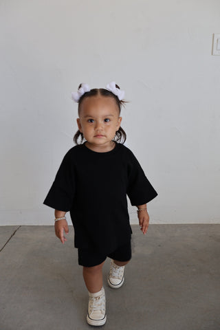 Kids Biker Short Set Baby & Toddler Outfits Axel and Rose Color: Black Size: Newborn