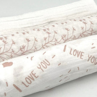 Swaddle Muslin Blankets - IN THE MEADOW, Set of 3, Girl Newborn Gift HeyPeacock