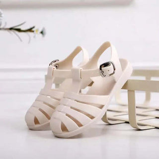 Roman Kids' Barefoot Jelly Sandals | Waterproof & Wide Toe Box Jelly Sandal ozznekshoes Shoe size: 6 Color: Cream