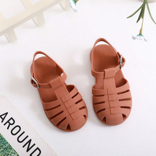 Roman Kids' Barefoot Jelly Sandals | Waterproof & Wide Toe Box Jelly Sandal ozznekshoes Shoe size: 6 Color: rust
