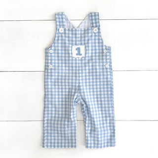 Baby Boy First Birthday Smocked Birthday Jon Jon Boy Overall Seven Lantern Lane Size: 12M