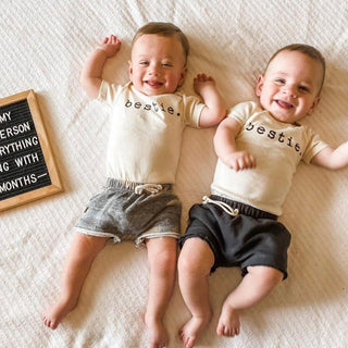 Organic Cotton Short Sleeve Bodysuit - Bestie Short Sleeve Onesie Tenth & Pine Color: Black Size: 0-3M