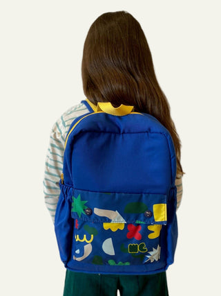 Mon Coeur Recycled Backpack Backpack Mon Coeur Size: OS Color: Navy/MC Print