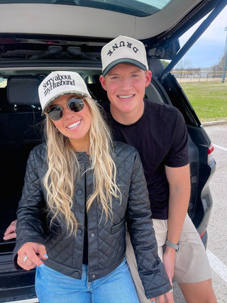 Sorry about my Husband / Wife Vintage Trucker Hat Hat KenzKustomz Style: Husband- Cheetah Color: Cheetah