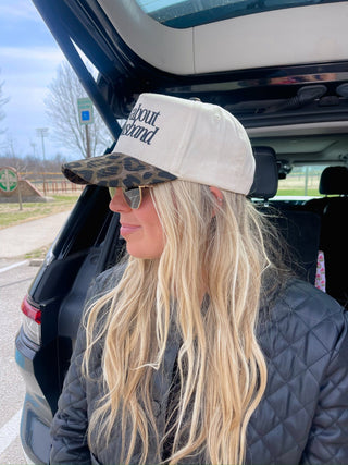 Sorry about my Husband / Wife Vintage Trucker Hat Hat KenzKustomz Style: Husband- Cheetah Color: Cheetah
