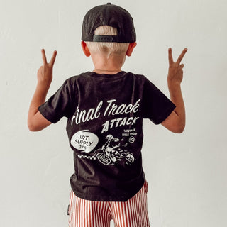Final Track Attack Tee - BlackT-ShirtLITTLE RAD THINGSSize: 12/18M