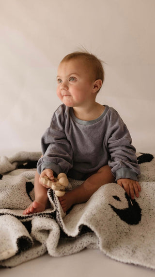 Plush Blanket - Black & White Yin YangBlanketsforever french babySize: Baby/Toddler 45x45 inches