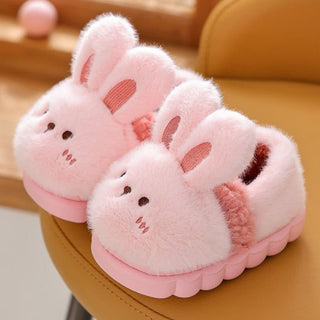 Kids Fuzzy Slippers | Bear & Bunny Animal House Shoes Slippers ozznekshoes Shoe size: 6.5-7.5 Color: Pink