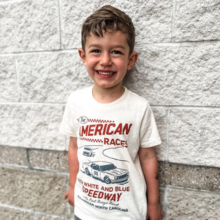 The All American Races Tee - CreamT-ShirtLITTLE RAD THINGSSize: 12/18M