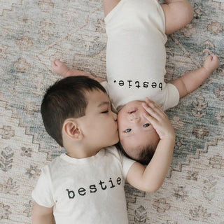 Organic Cotton Short Sleeve Bodysuit - Bestie Short Sleeve Onesie Tenth & Pine Color: Black Size: 0-3M