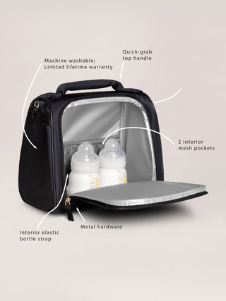 Insulated Bottle Bag - Black Insulated Bottle Bag JuJuBe