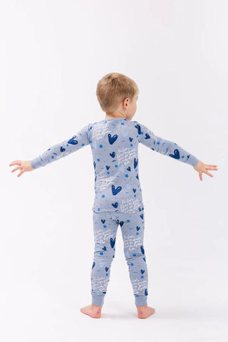 Bamboo Long Sleeve Pajama Set - Blue John 3:16 Baby & Toddler Sleepwear Apparel Holy Pals Size: 2Y