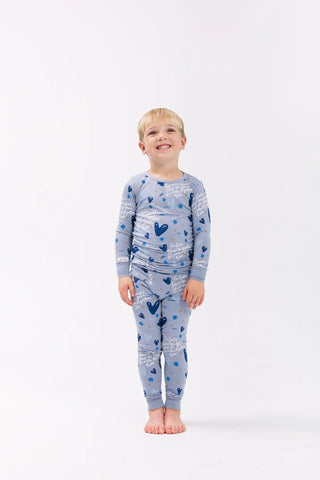 Bamboo Long Sleeve Pajama Set - Blue John 3:16 Baby & Toddler Sleepwear Apparel Holy Pals Size: 2Y