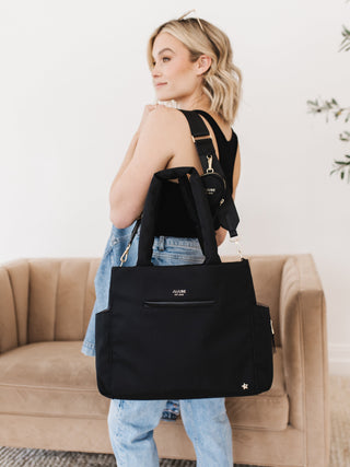 Utility-Strap Tote Diaper Bag - Black Utility-Strap Tote JuJuBe